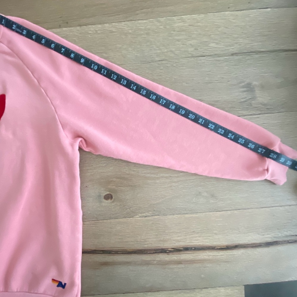 Aviator Nation Pink Sweatshirt with Red Heart Patch - Picture 11 of 12